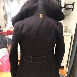 Mackage wool with leather trim coat